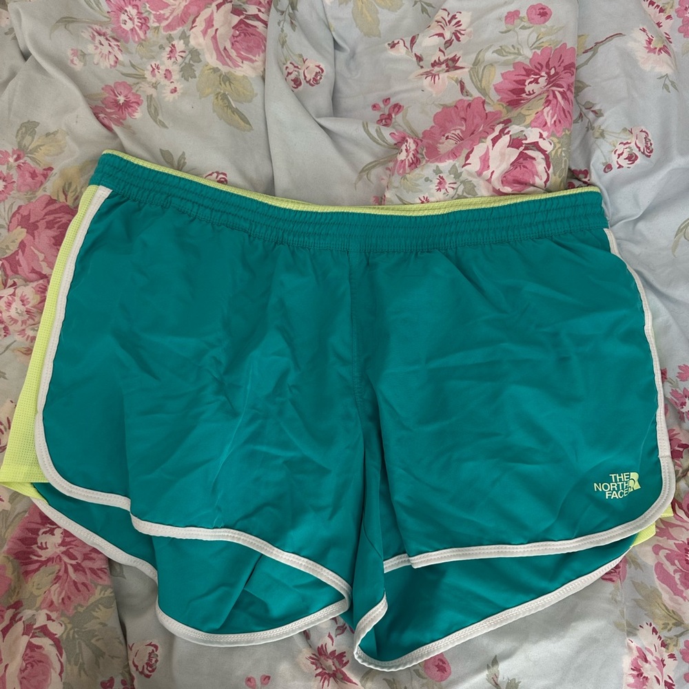 The North Face Blue Athletic Shorts with Retro Design